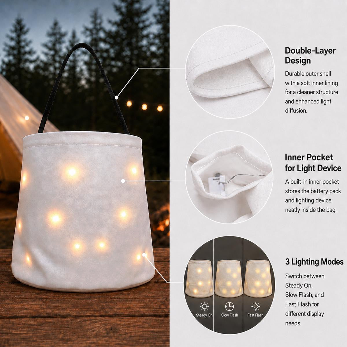 Spooky Season LED-Illuminated Bucket Bag