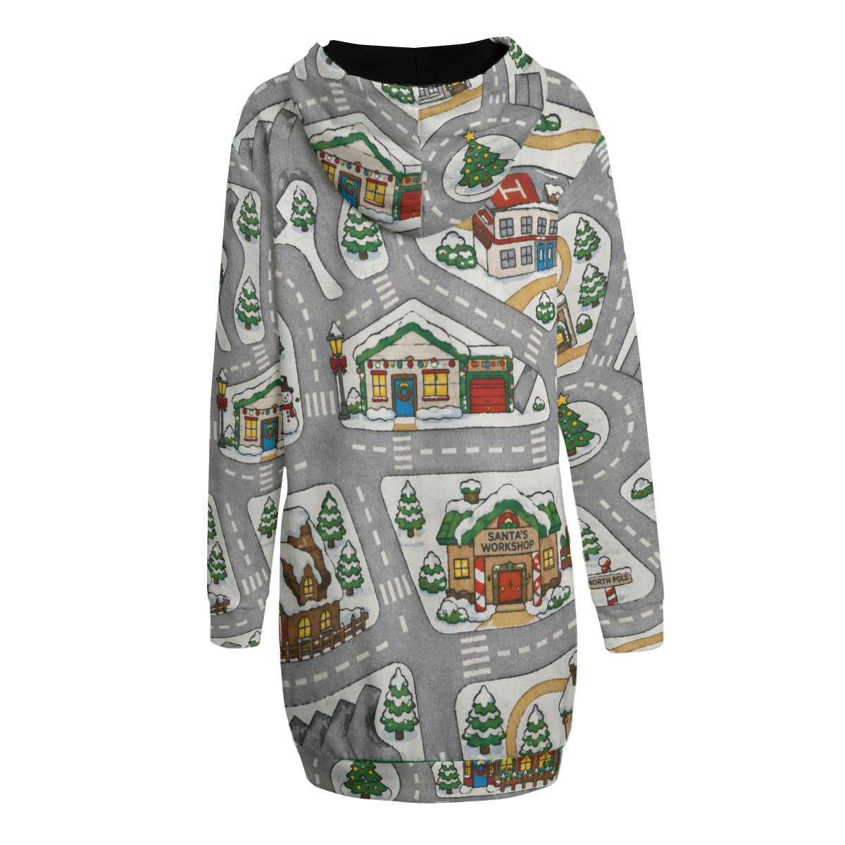 Santas Village Women's Long Hoodie | Interlock