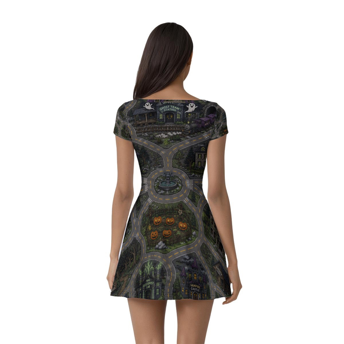 All-Over Print Women’s Athletic Dress With Built‑In Shorts