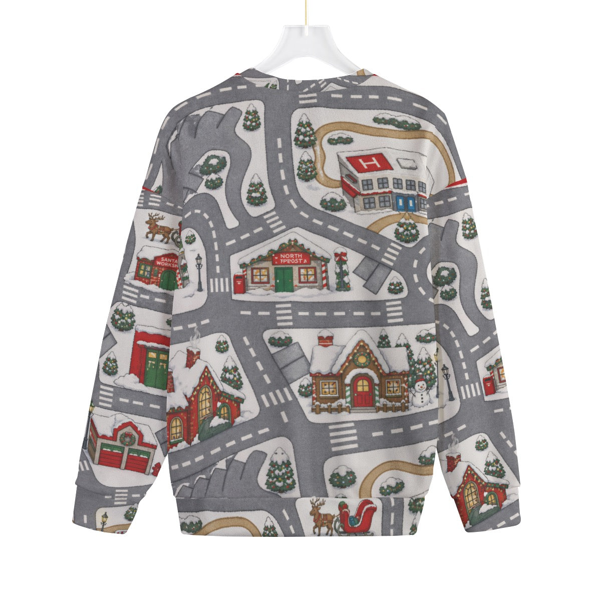 Christmas Theme Knitted Fleece Sweater | Plus Size