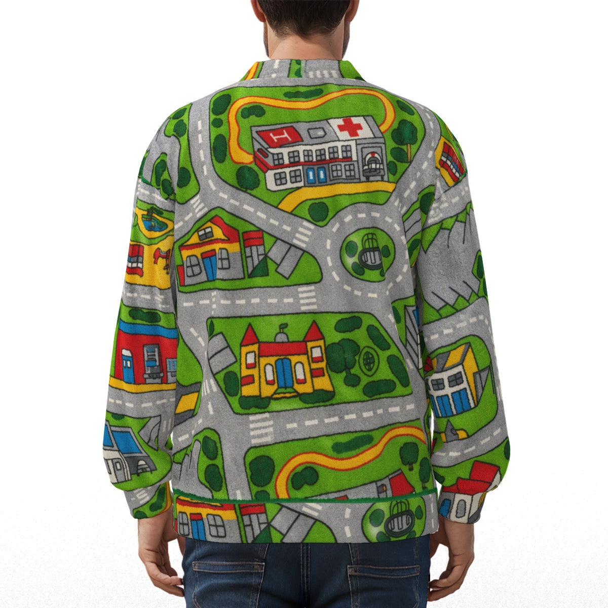 OG Unisex V-neck Knitted Fleece Cardigan With Button Closure
