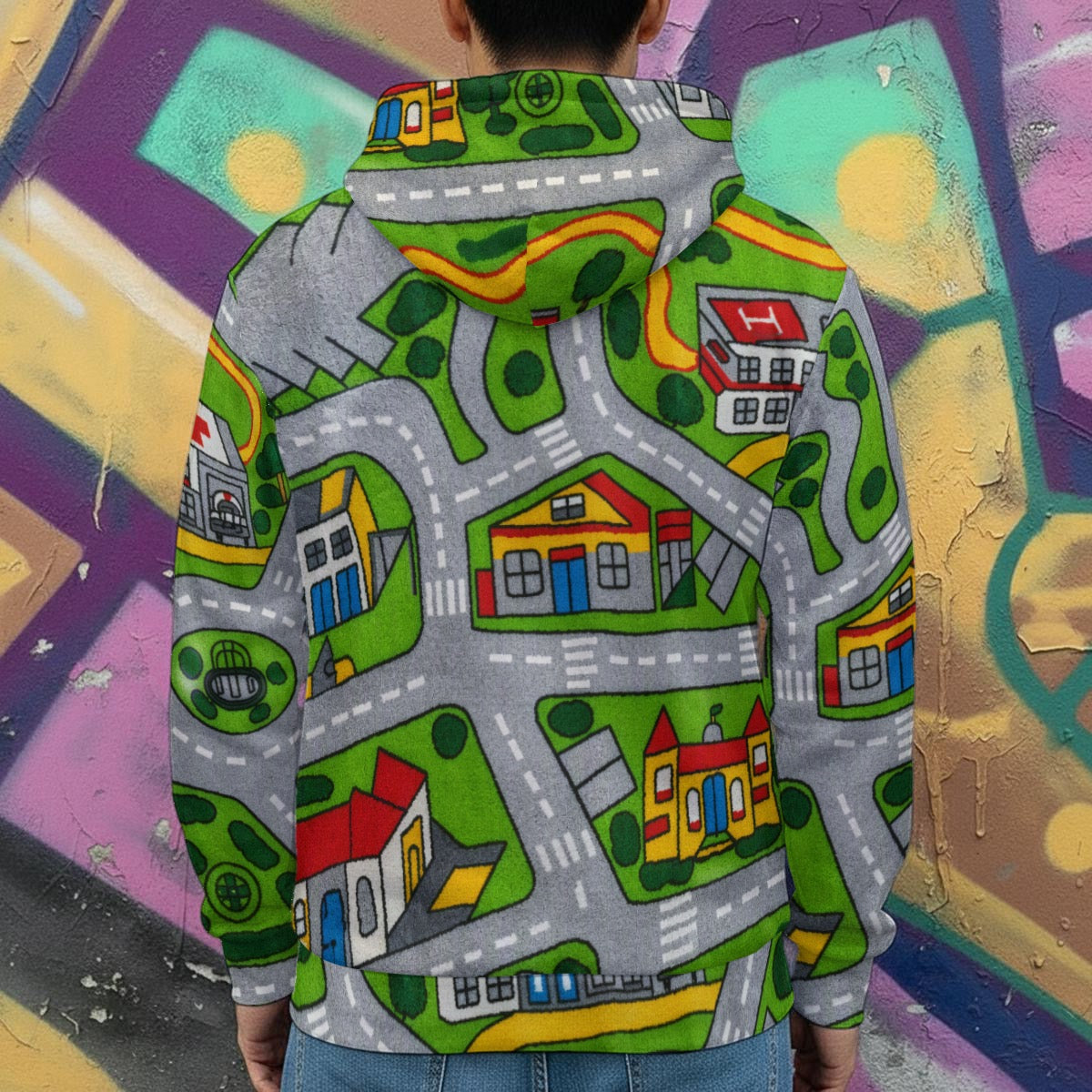 OG Print Men's Heavy Fleece Zip Up Hoodie