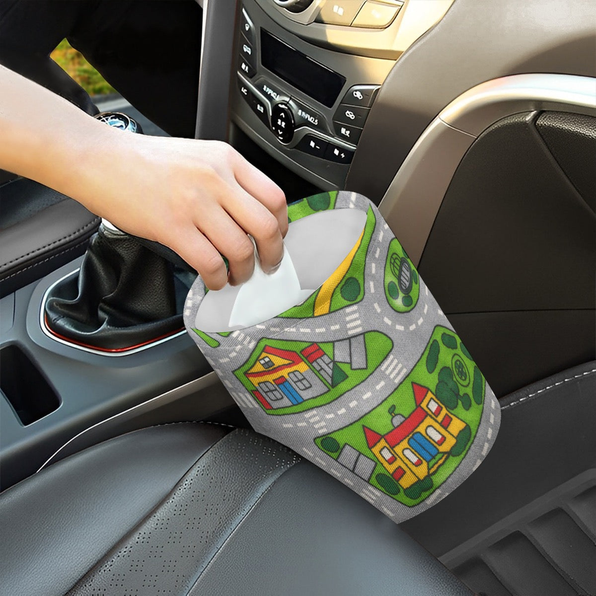 Minimalist Fabric Car Trash Can