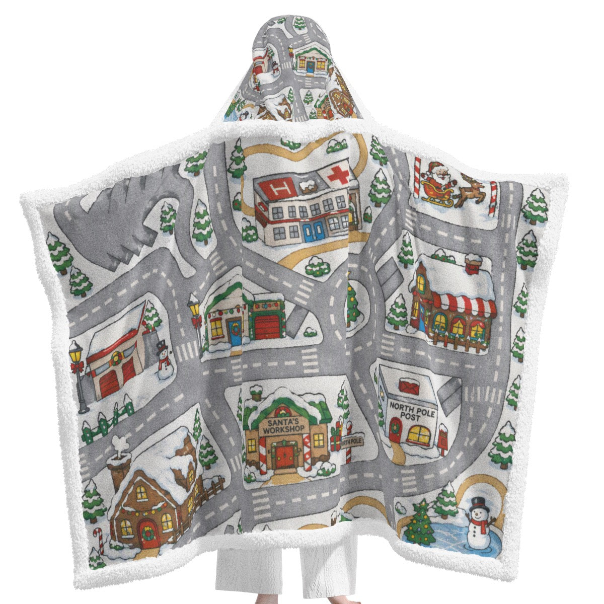 Santas Village Unisex Wearable Hooded Blanket