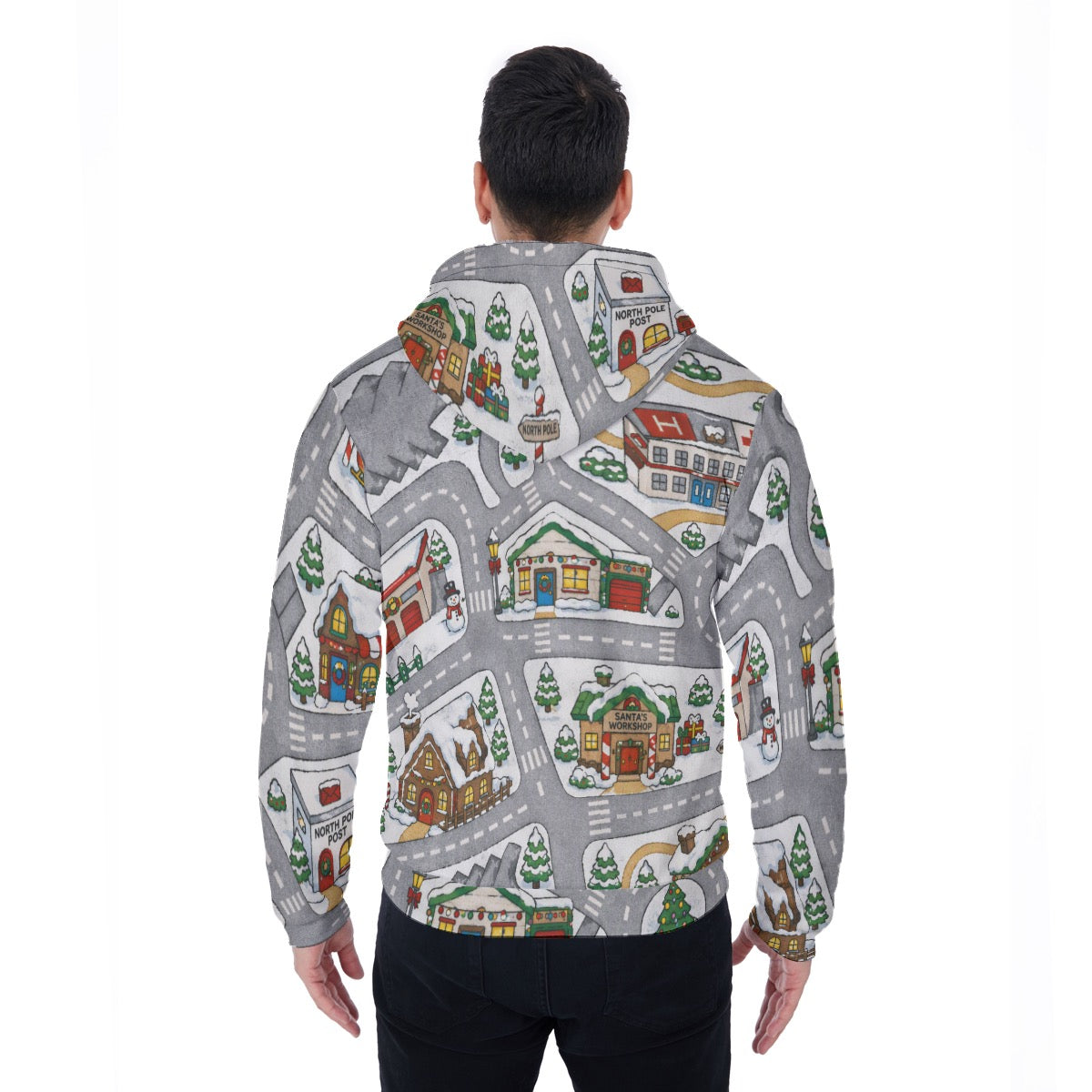 Santas Village Men's Sherpa Fleece Zip Up Hoodie