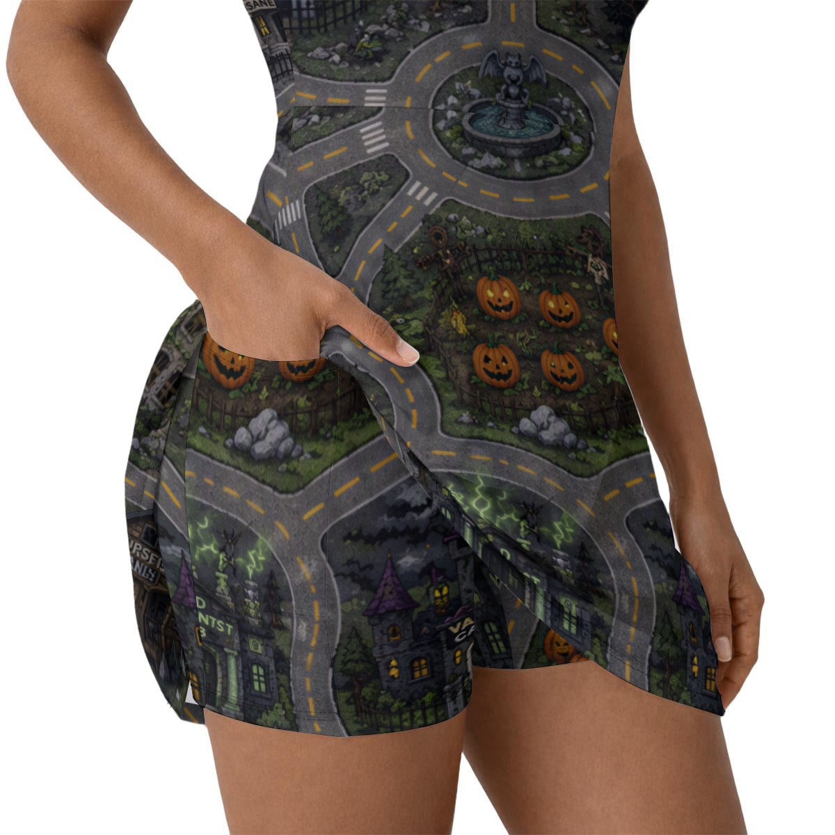 All-Over Print Women’s Athletic Dress With Built‑In Shorts