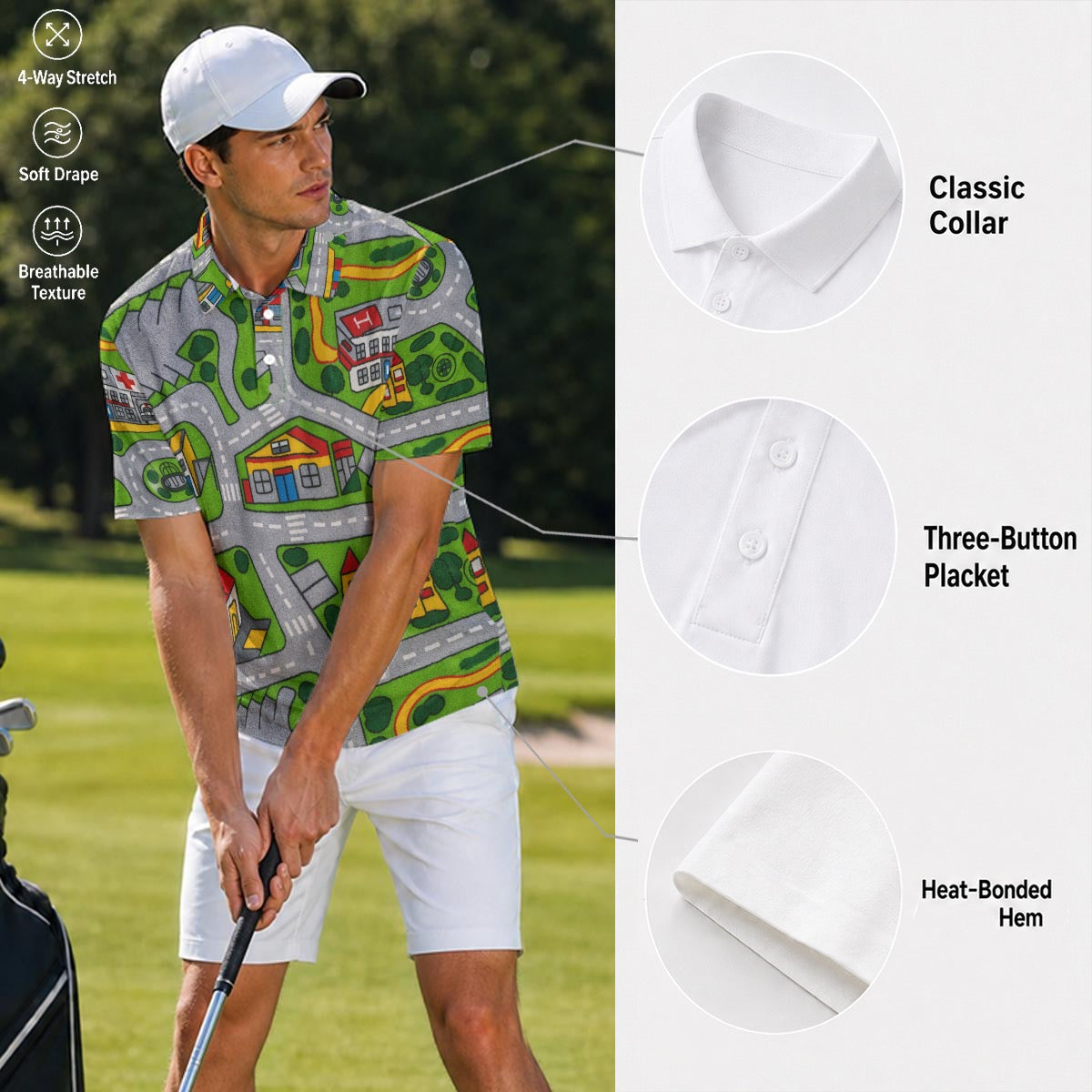 Men‘s Polo Shirt|Bonded Seam